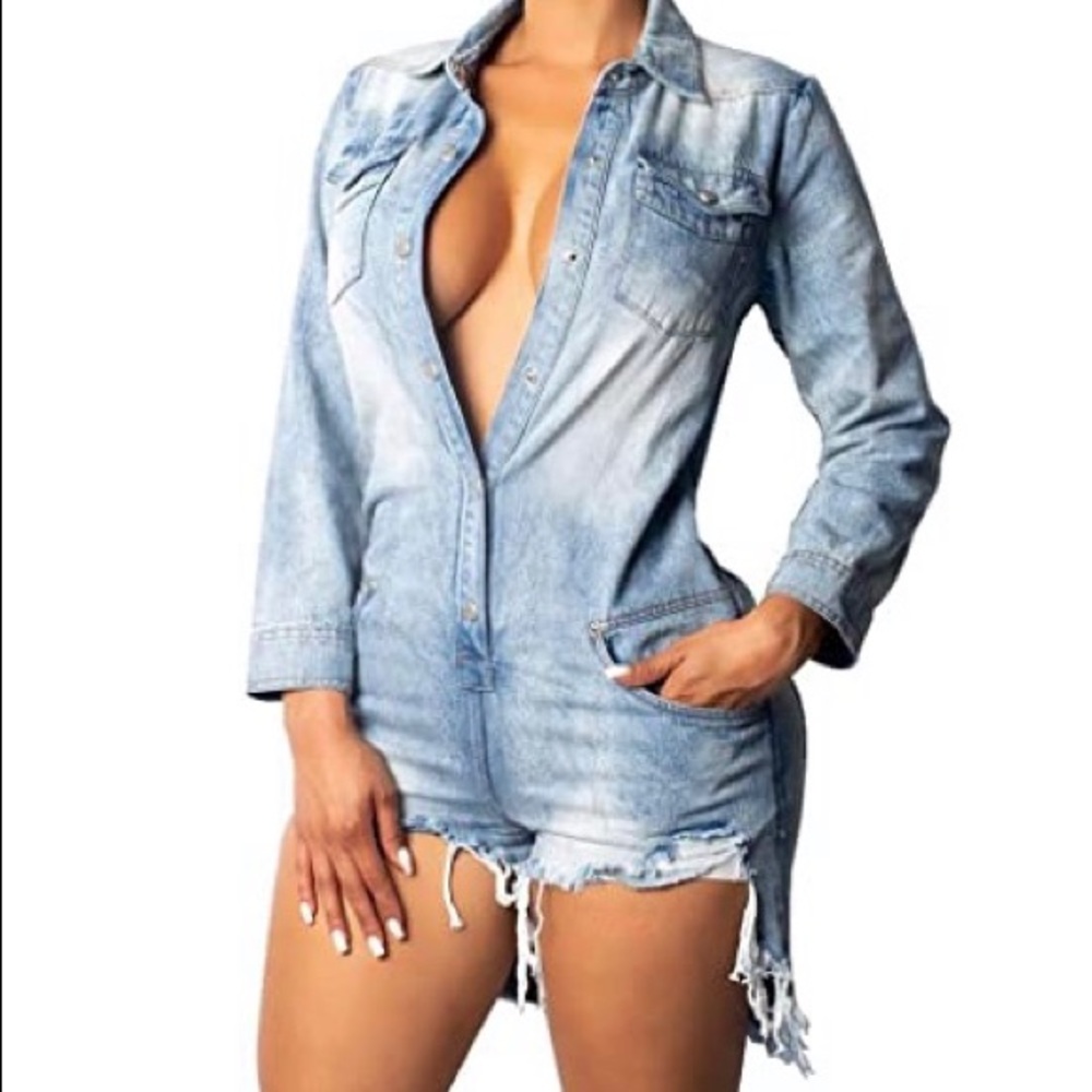 Denim Romper